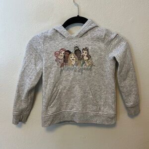 Disney Princess Squad Children's Grey Hoodie Soft Fleece Size 5